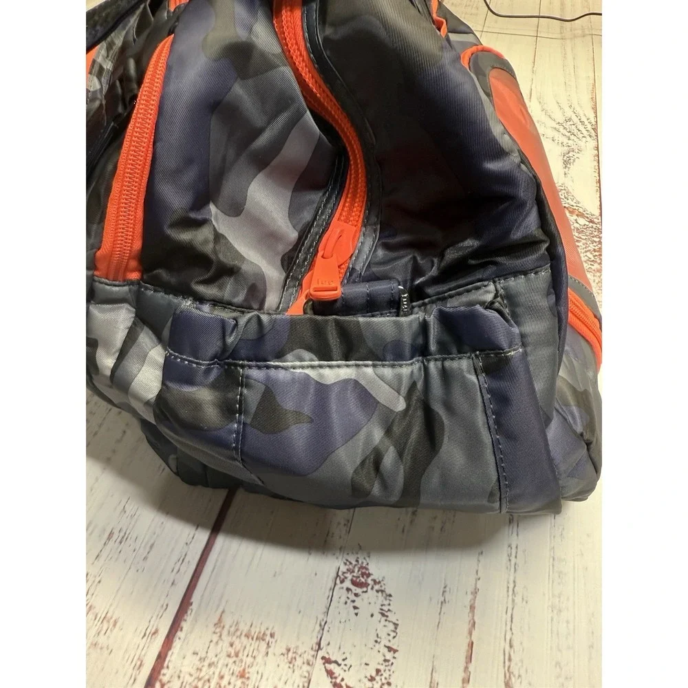 Lug Propeller Duffel Bag Navy Camo Quilted Travel Carry-On Gym Tote Orange Trim
